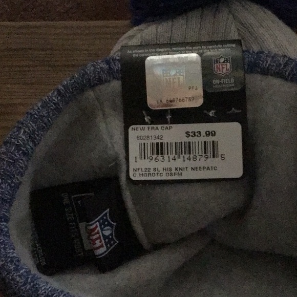🏈🏈🏈NWT.New England Patriots AFC NFL Pom Beanie Knit Hat. New Era🏈🏈🏈🏈 - Picture 7 of 8